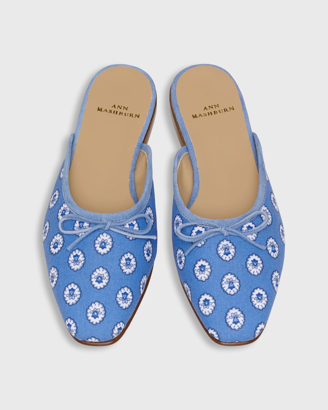 Joy Mule in Blue Provençal Rustic Poplin