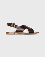 Load image into Gallery viewer, Criss-Cross Slingback Sandal in Brown Leather
