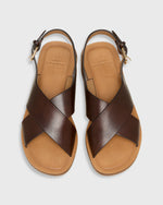 Load image into Gallery viewer, Criss-Cross Slingback Sandal in Brown Leather

