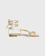Load image into Gallery viewer, Chloe Tie Sandal in Platino Leather
