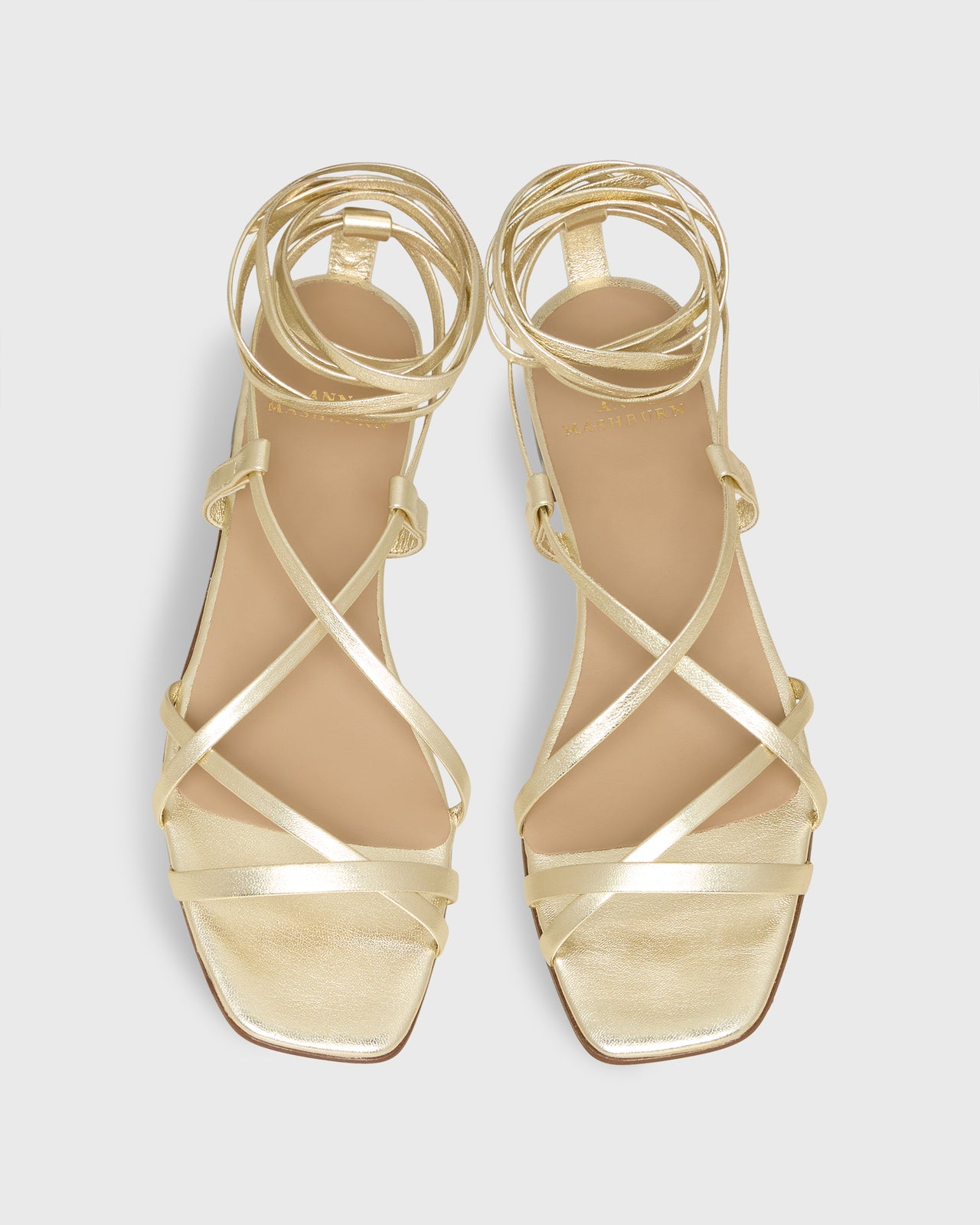 Chloe Tie Sandal in Platino Leather