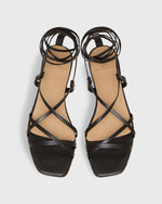 Load image into Gallery viewer, Chloe Tie Sandal in Black Leather
