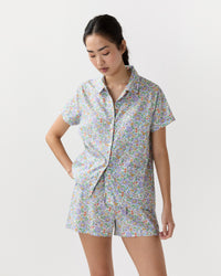 Jasmine Pajama Shorts Set in Purple/Multi Betsy Liberty Fabric