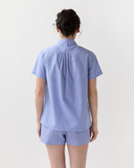 Load image into Gallery viewer, Jasmine Pajama Shorts Set in Blue Gingham Poplin
