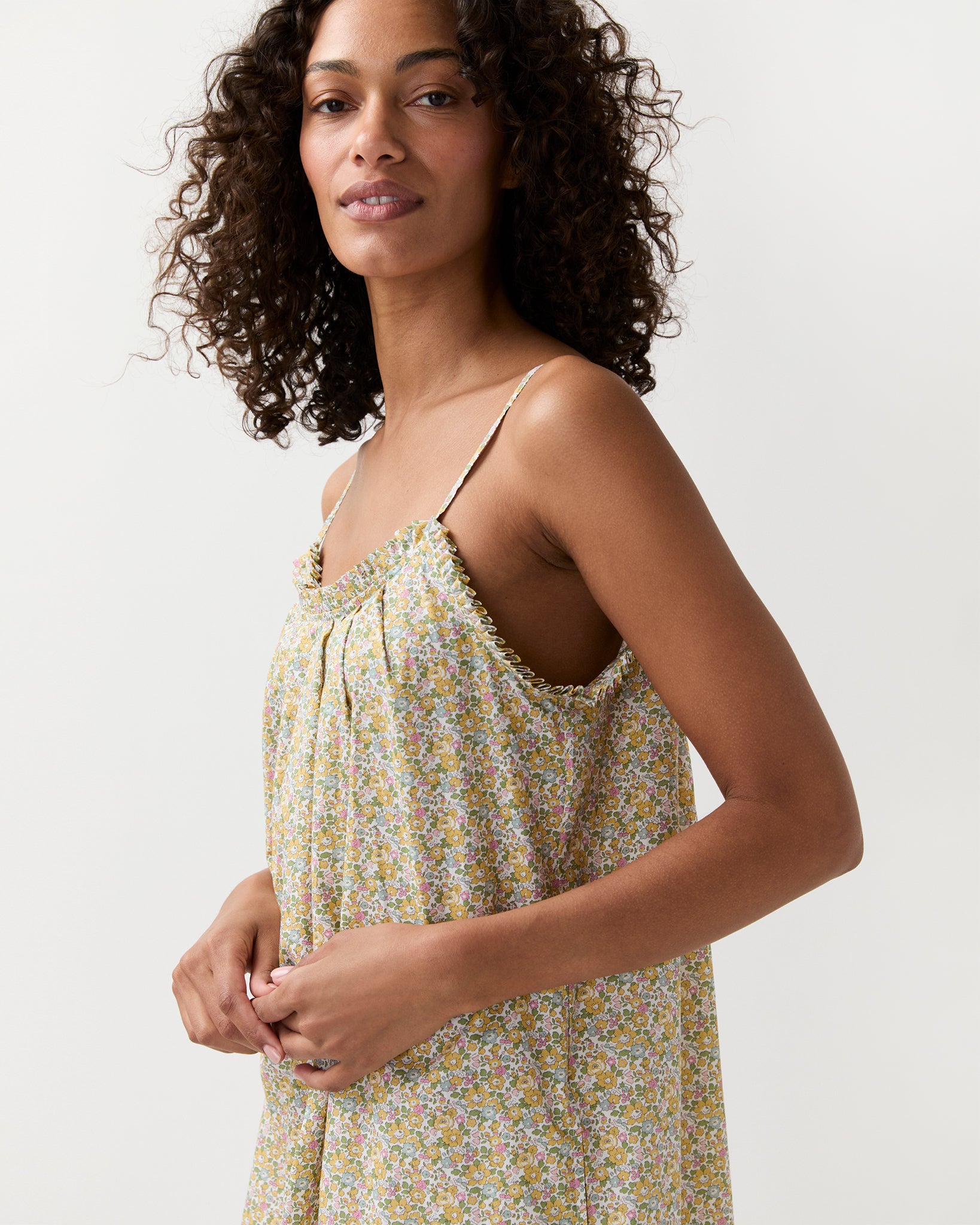 Lena Slip in Yellow/Multi Betsy Ann Liberty Fabric | Shop Ann Mashburn