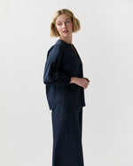 Load image into Gallery viewer, Meghan Top in Navy Cotton/Nylon Poplin

