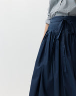Load image into Gallery viewer, Phila Wrap Skirt in Navy Cotton/Nylon Poplin
