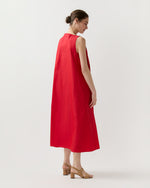 Load image into Gallery viewer, Lea Dress in Red Cotton/Nylon Poplin
