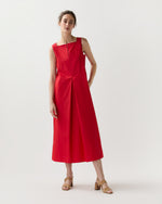Load image into Gallery viewer, Lea Dress in Red Cotton/Nylon Poplin
