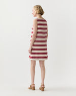 Load image into Gallery viewer, Madelyn Dress in Cherry/Natural Bold Stripe Canvas
