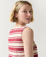 Load image into Gallery viewer, Madelyn Dress in Cherry/Natural Bold Stripe Canvas
