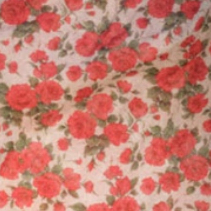 Red Carline Rose Liberty Fabric