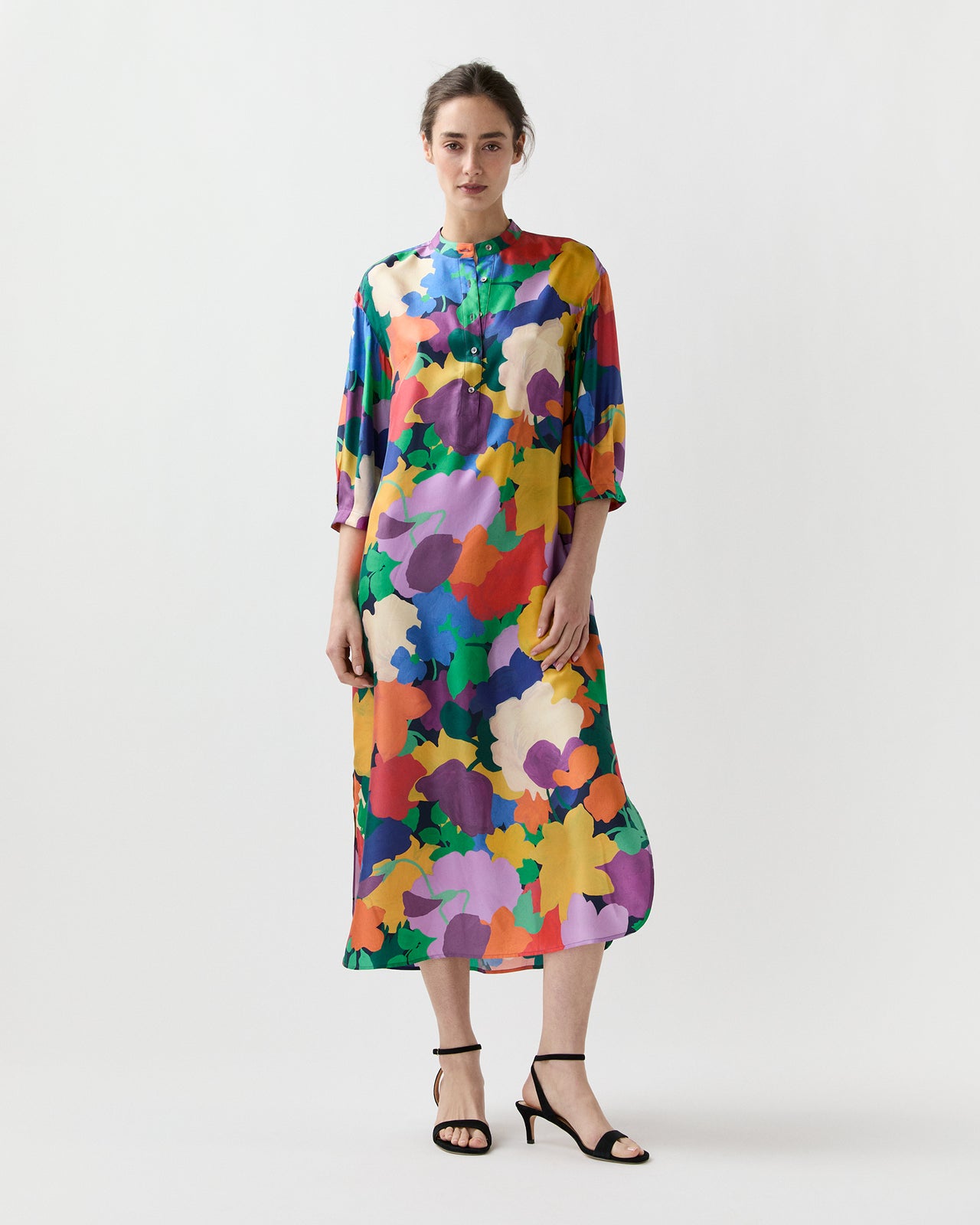 Tessa Dress in Multi Marina's Tea Garden Liberty Fabric Silk Twill