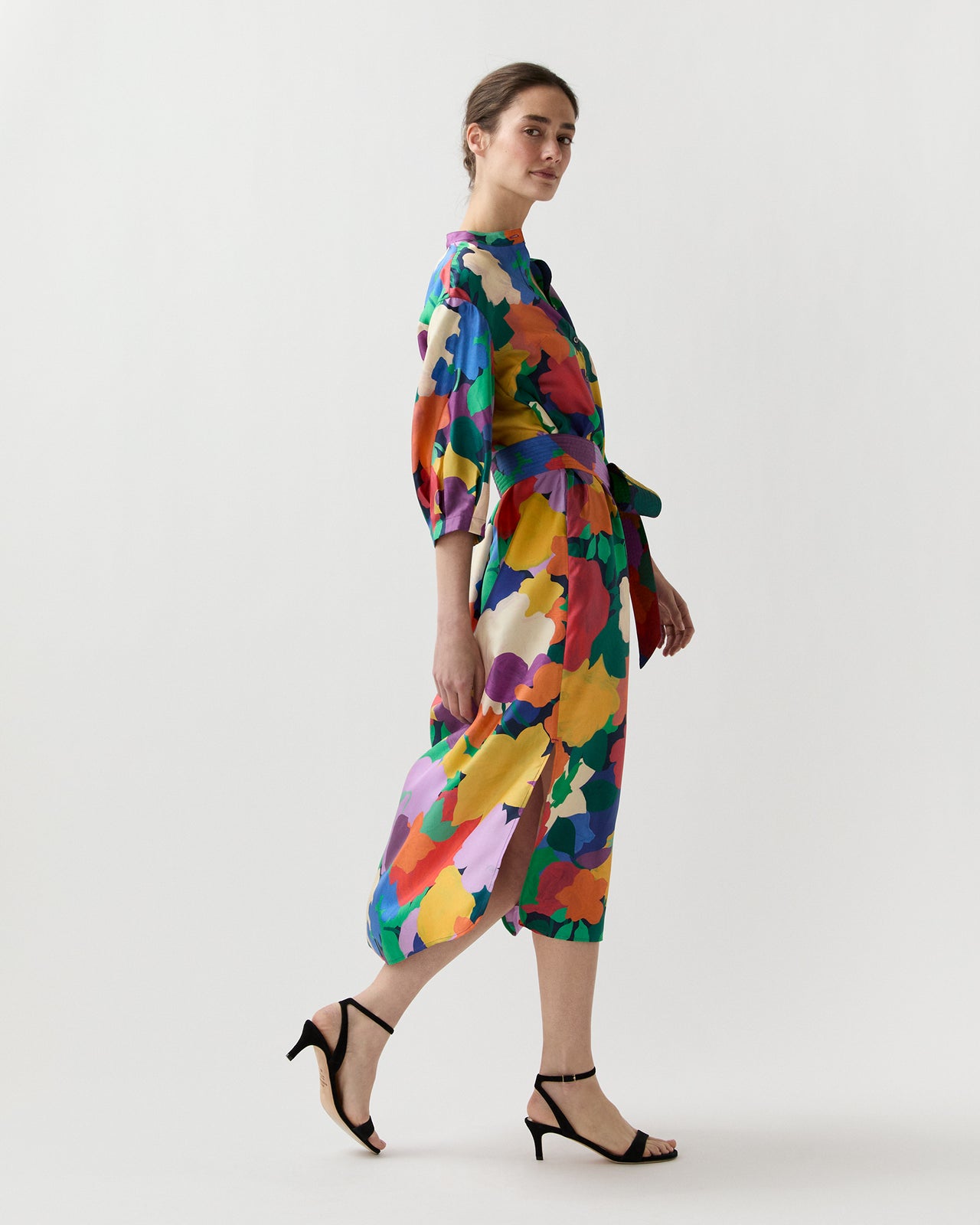 Tessa Dress in Multi Marina's Tea Garden Liberty Fabric Silk Twill