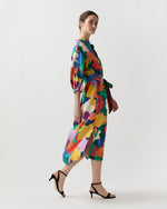 Load image into Gallery viewer, Tessa Dress in Multi Marina's Tea Garden Liberty Fabric Silk Twill
