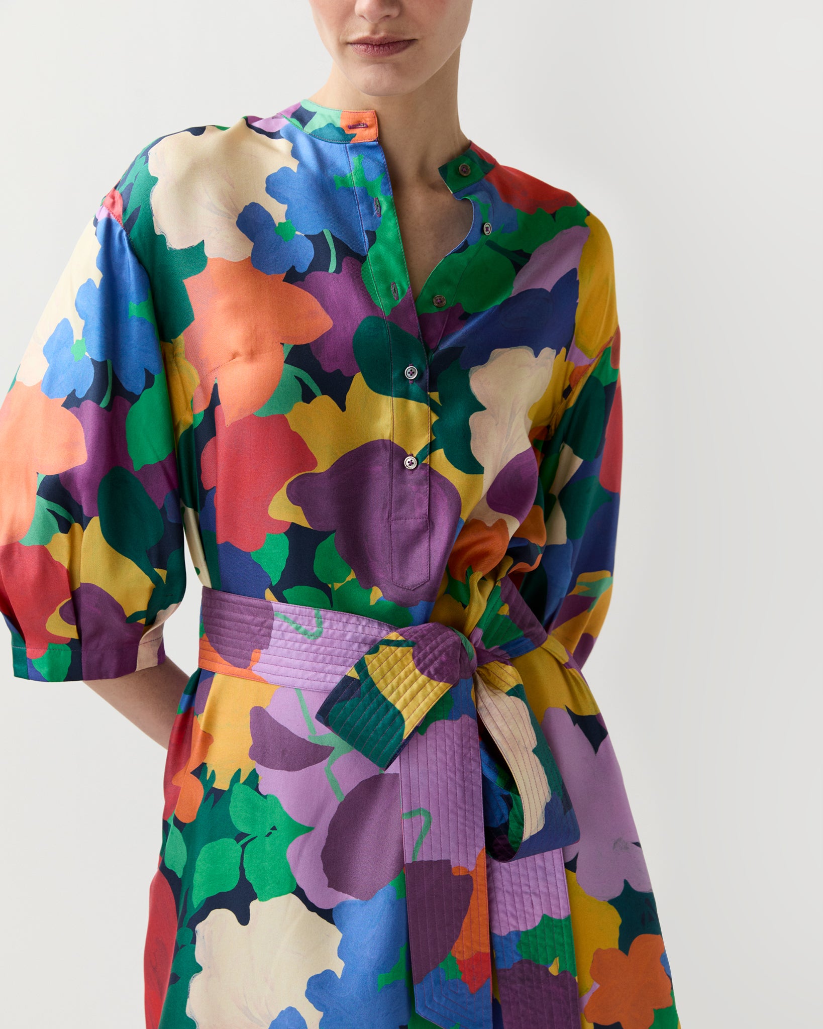 Tessa Dress in Multi Marina's Tea Garden Liberty Fabric Silk Twill