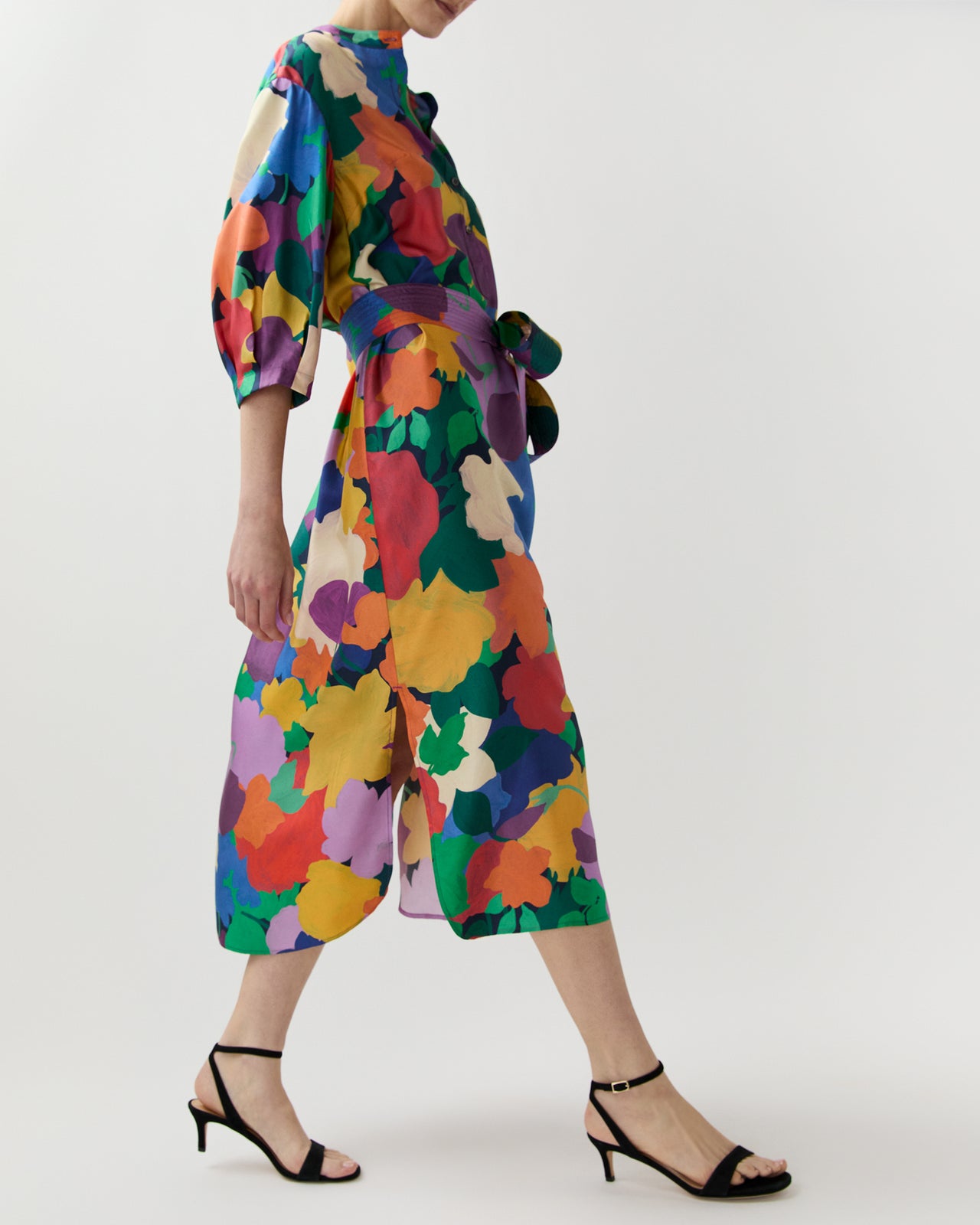 Tessa Dress in Multi Marina's Tea Garden Liberty Fabric Silk Twill