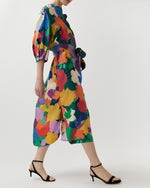 Load image into Gallery viewer, Tessa Dress in Multi Marina's Tea Garden Liberty Fabric Silk Twill
