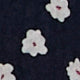 Short-Sleeved Popover Dress in Navy Daisy Crinkle Cotton