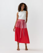 Load image into Gallery viewer, Nan Skirt in Red/Multi Mixed Printed Poplin
