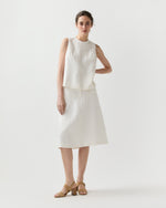 Load image into Gallery viewer, Connelly Skirt in White Linen Hopsack
