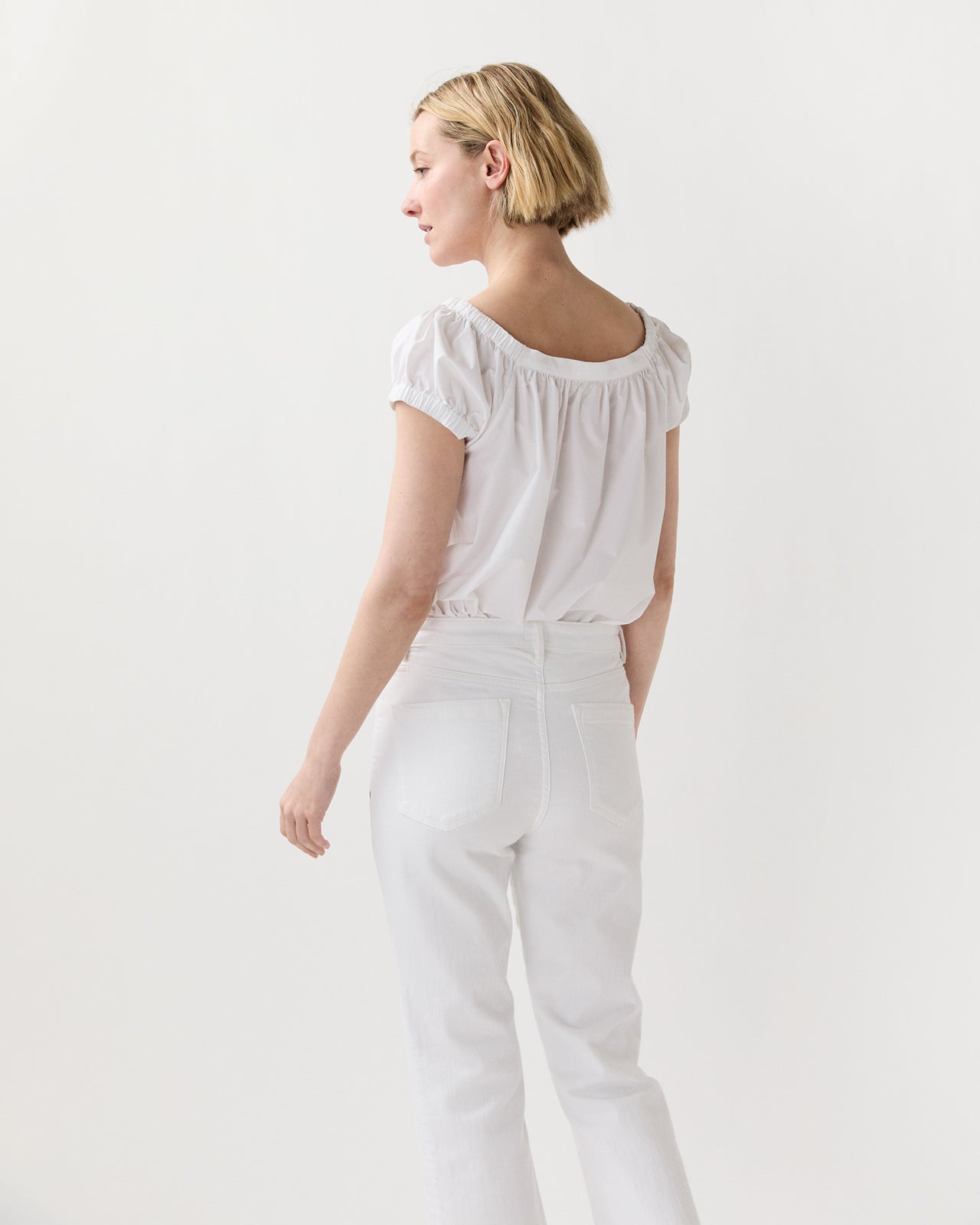 Bridget Top in White Poplin