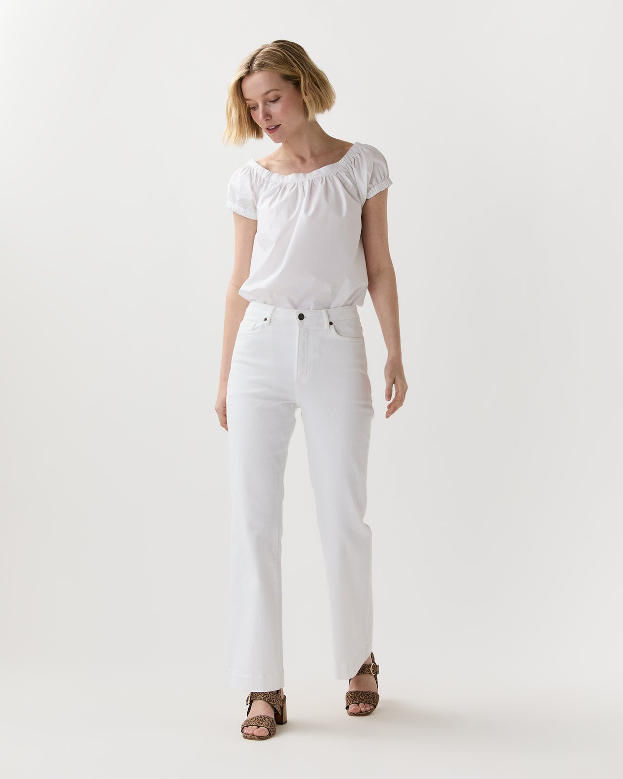 Bridget Top in White Poplin