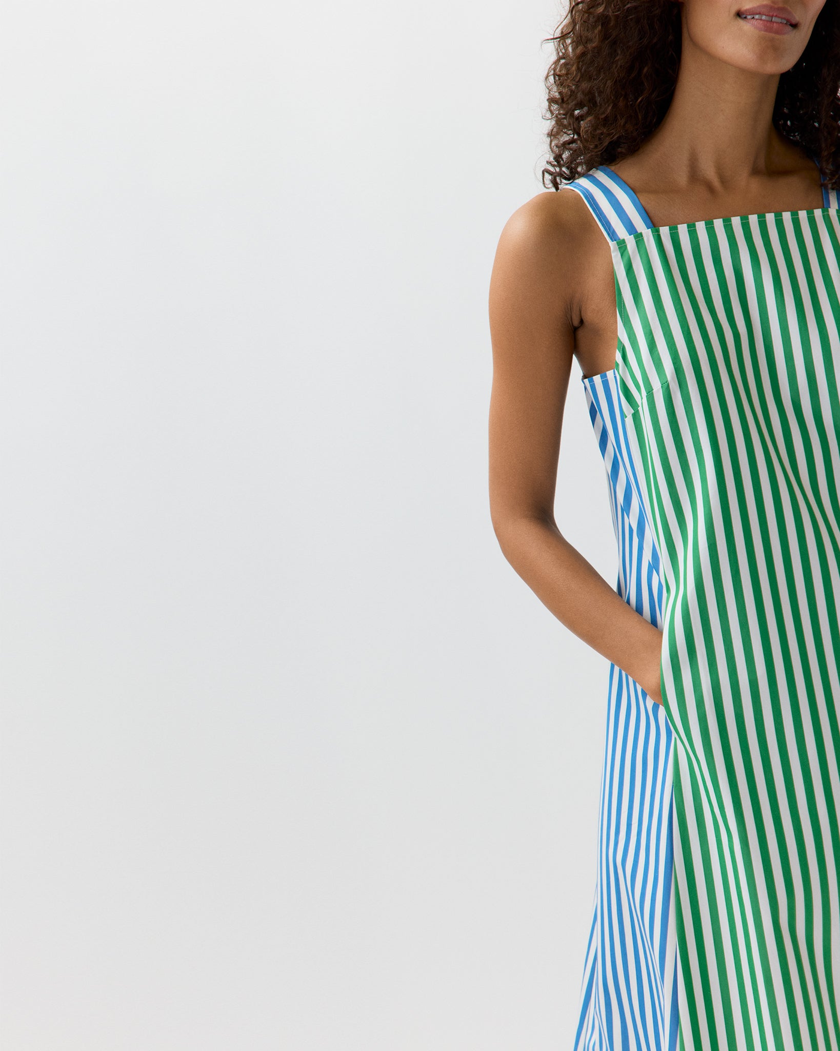 blue green stripe dress Mindy Stripe Shirt Dress, Green