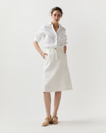 Load image into Gallery viewer, Connelly Skirt in White Linen Hopsack
