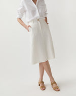 Load image into Gallery viewer, Connelly Skirt in White Linen Hopsack
