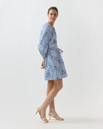 Load image into Gallery viewer, Genevieve Dress in Blue Stripe And Bow Liberty Fabric
