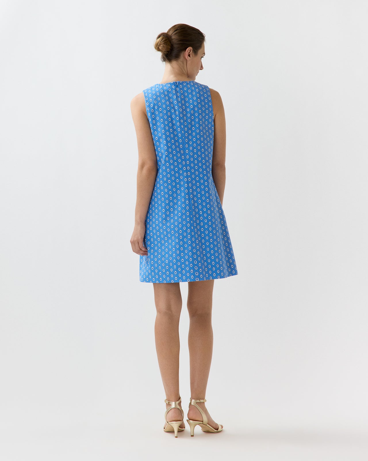 Susy Shift Dress in Blue Provençal Rustic Poplin