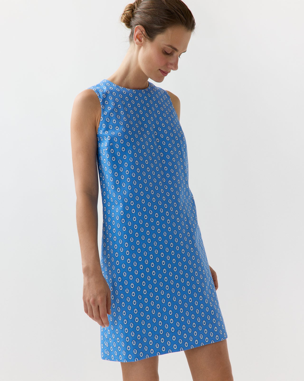 Susy Shift Dress in Blue Provençal Rustic Poplin | Ann Mashburn Susy Shift Dress in Blue Provençal Rustic Poplin | Ann Mashburn