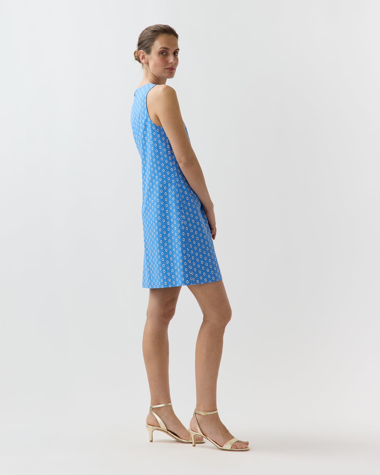Susy Shift Dress in Blue Provençal Rustic Poplin