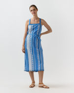 Load image into Gallery viewer, Josie Dress in Blue Gordes Rayure Provençal Rustic Poplin
