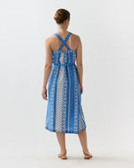 Load image into Gallery viewer, Josie Dress in Blue Gordes Rayure Provençal Rustic Poplin

