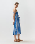 Load image into Gallery viewer, Josie Dress in Blue Gordes Rayure Provençal Rustic Poplin
