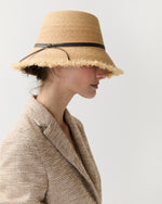 Load image into Gallery viewer, Zoe Lampshade Hat in Natural/Chocolate
