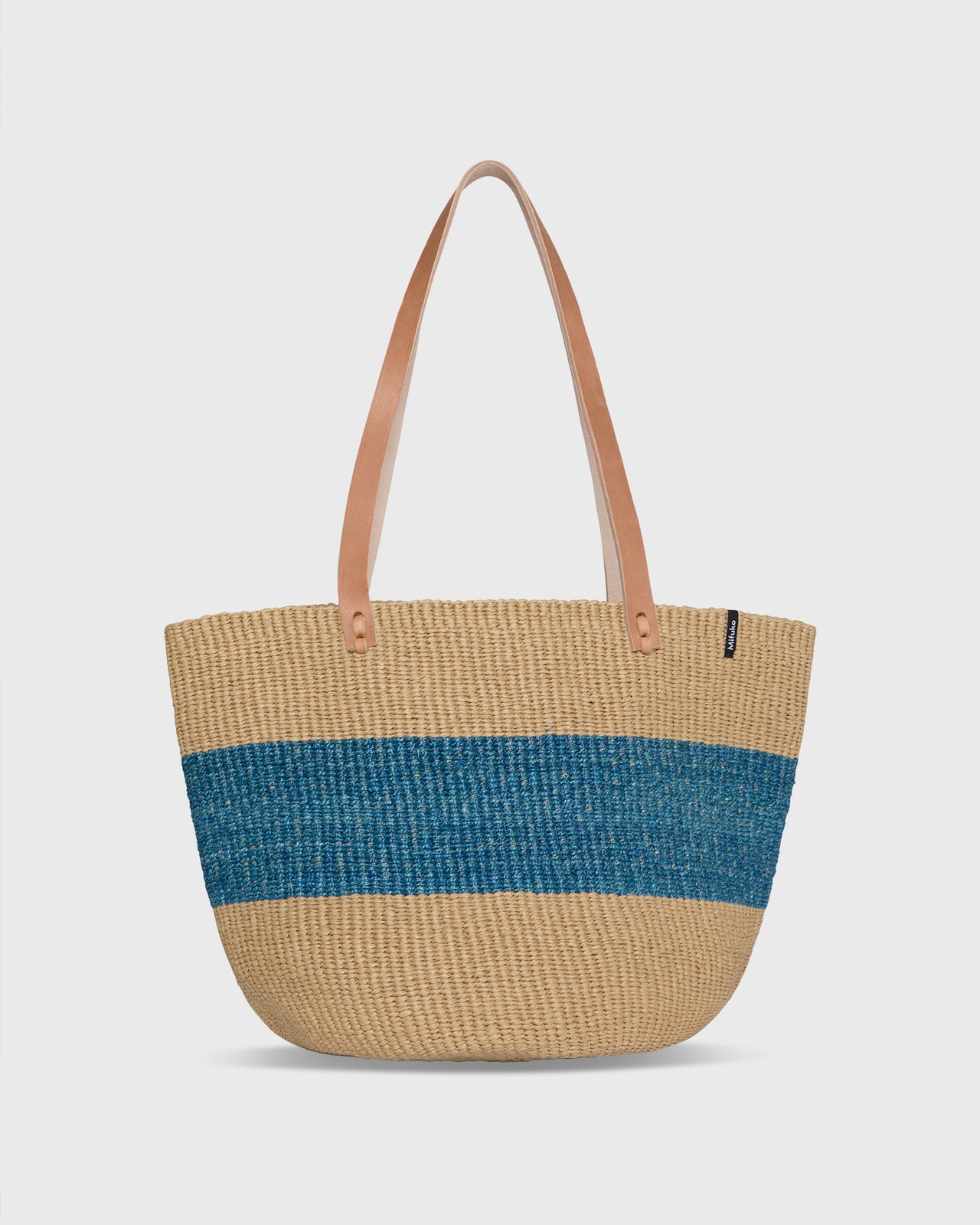 Majani Shopper Basket in One Thick Blue Stripe