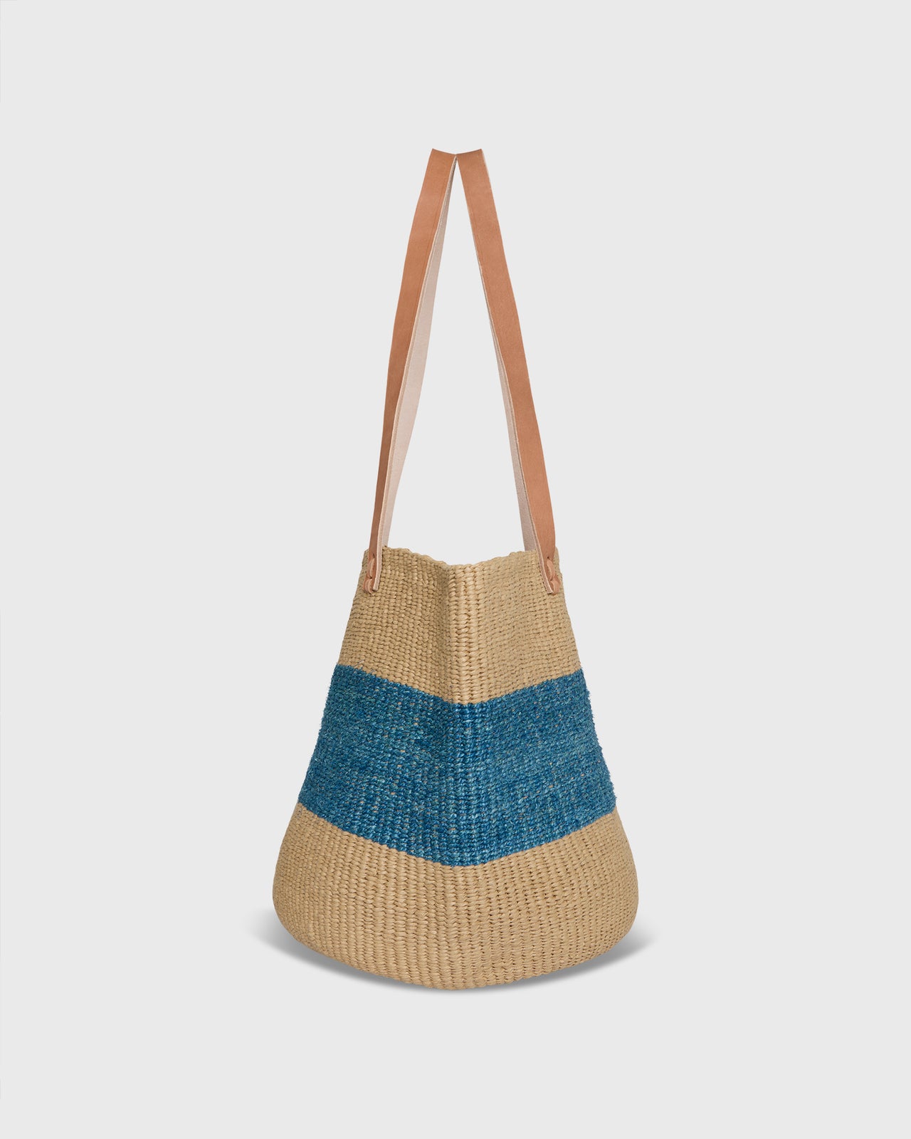 Majani Shopper Basket in One Thick Blue Stripe