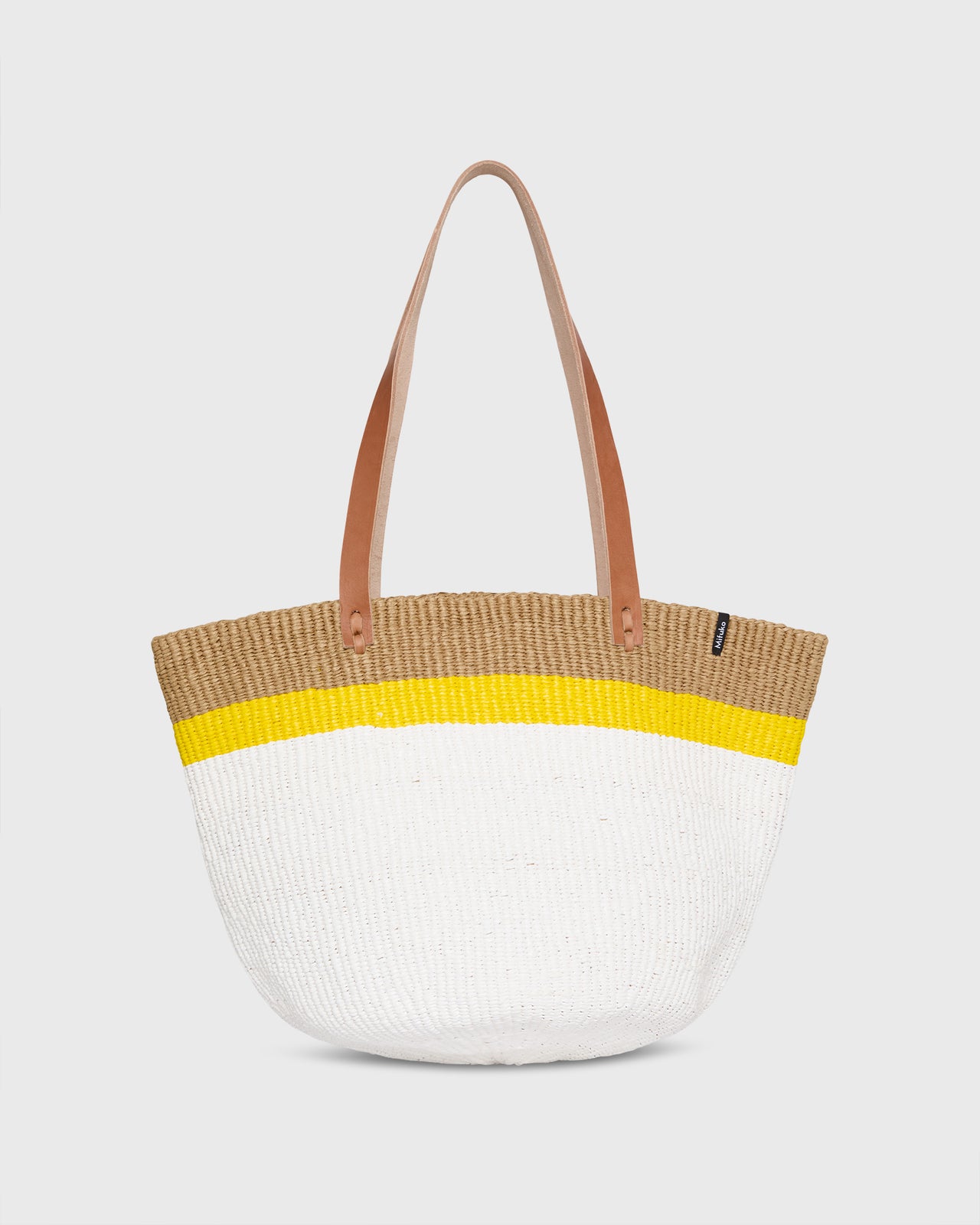 Kiondo Shopper Basket in Top Yellow Stripe