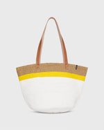 Load image into Gallery viewer, Kiondo Shopper Basket in Top Yellow Stripe

