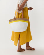 Load image into Gallery viewer, Kiondo Shopper Basket in Top Yellow Stripe
