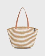 Load image into Gallery viewer, Kiondo Shopper Basket in Thin Brown Stripes
