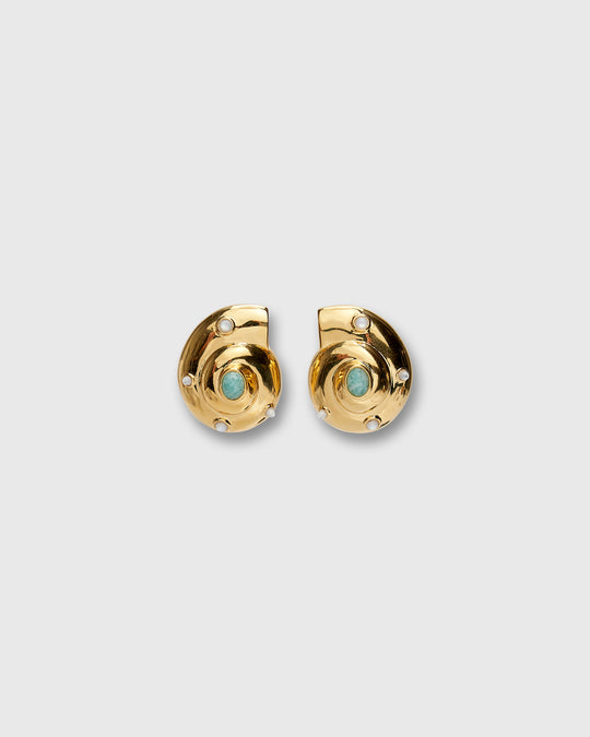 Nautilus Stud Earrings in Gold