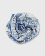 Load image into Gallery viewer, Piranesi Square Scarf in Blue Cotton Silk
