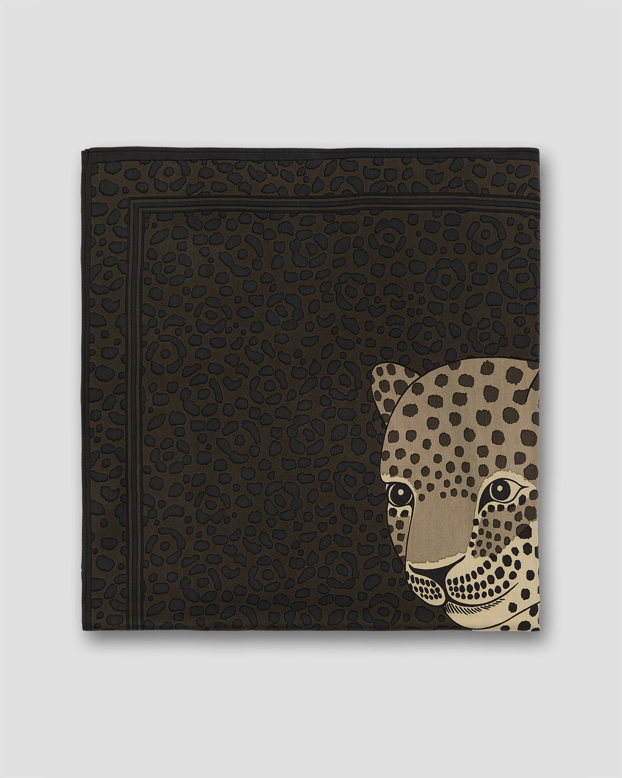 Felis Square Scarf in Grey Silk