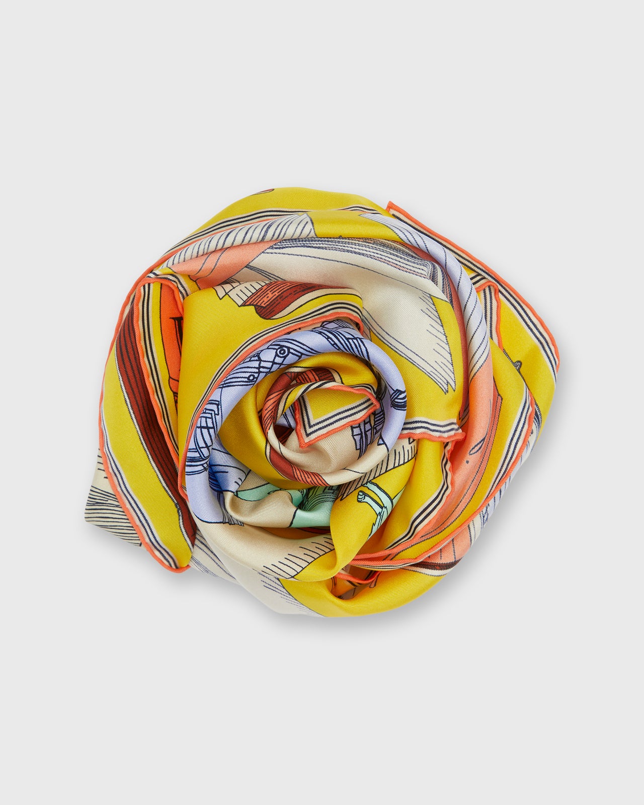 Museum Square Scarf in Yellow Silk