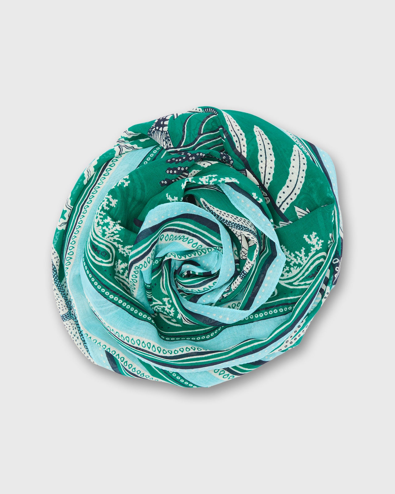 Neptune Scarf in Turquoise Cotton