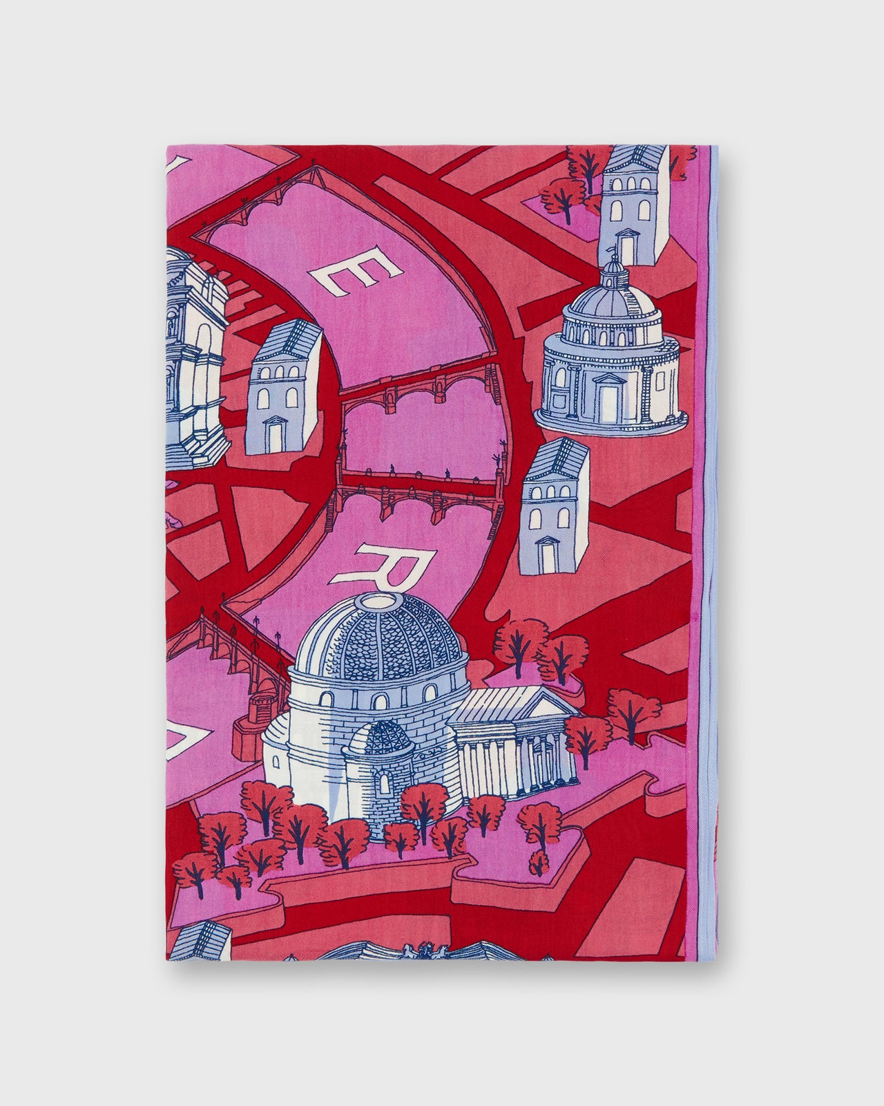 Rome Scarf in Red Cotton Silk